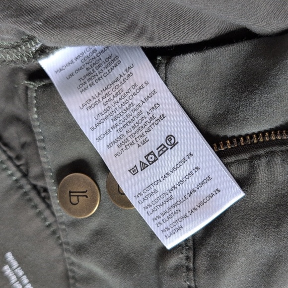 Anthropologie - Pilcro Wide-Leg Cuffed Pants - Olive Green - Picture 9 of 12